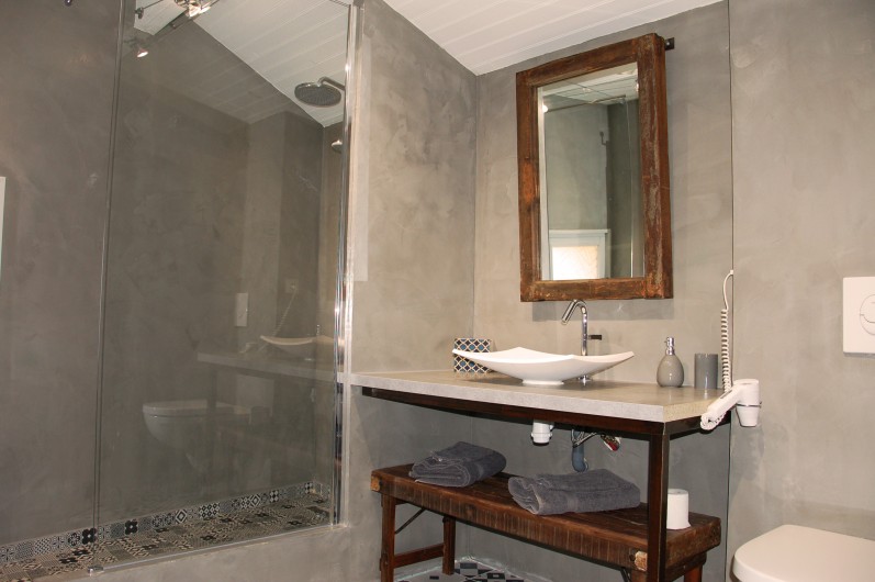Location de vacances - Chambre d'hôtes à Saint-Laurent-des-Arbres - Salle de bain 2 du gîte