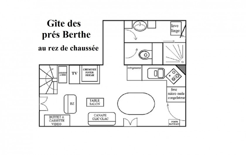 Location de vacances - Chalet à Le Clerjus - plan du rez-de-chaussée