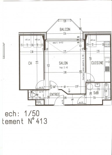 Location de vacances - Appartement à Perros-Guirec - Plan de l'appartement