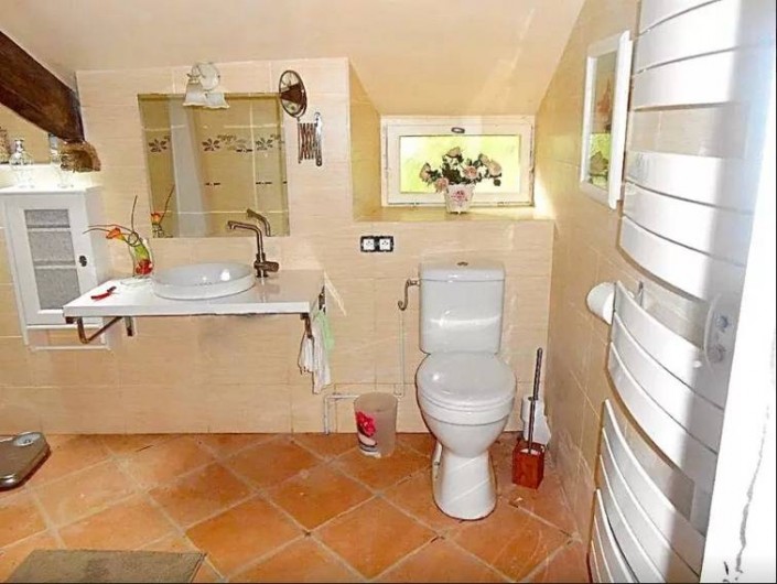 Location de vacances - Maison - Villa à Concoret - Toilettes rehaussées, assise bébé intégrée.
